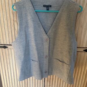 🐰EILEEN FISHER Gray 100% Wool Button Vest
